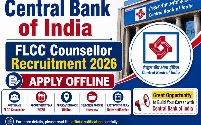 Central Bank of India FLCC Counsellor Recruitment 2026