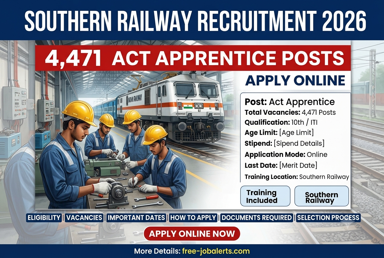 Southern Railway Act Apprentice Recruitment 2026 – Apply Online for 4,471 Posts
