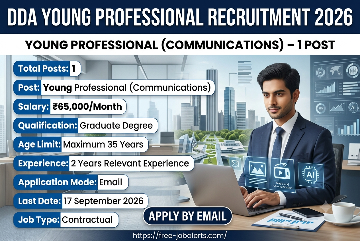 DDA Young Professional Recruitment 2026 – Apply Online