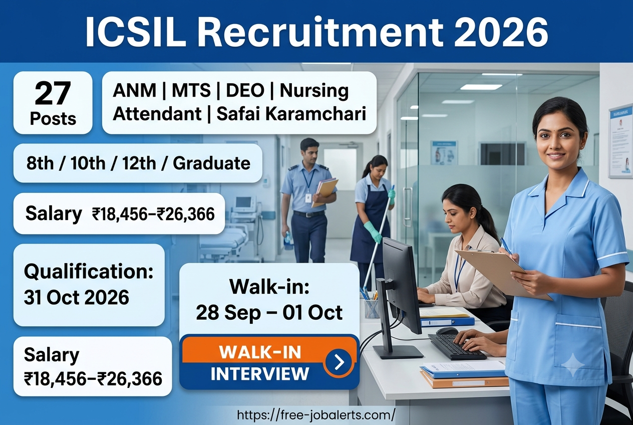 ICSIL Recruitment 2026 – Walk-in for 27 MTS, DEO and More Posts