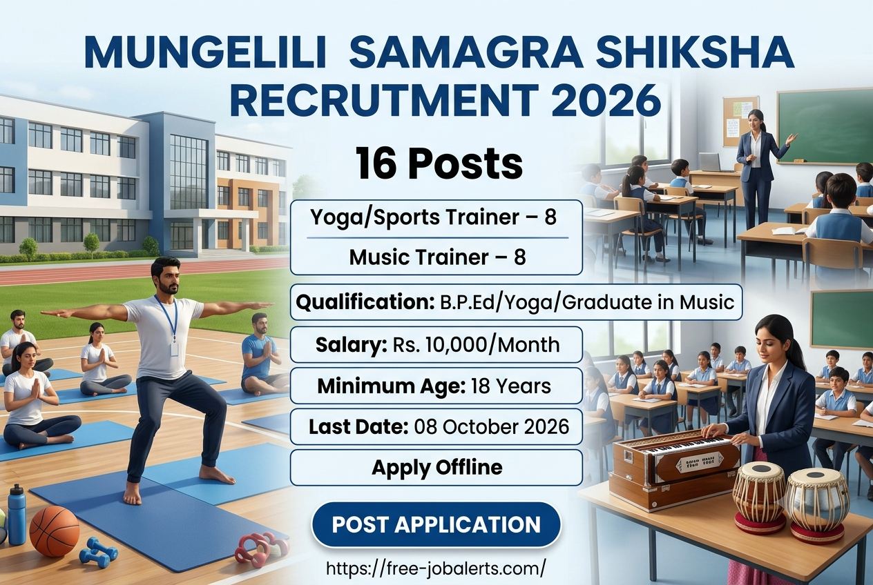 Mungeli Samagra Shiksha Recruitment 2026 – Apply Offline for 16 Trainer Posts