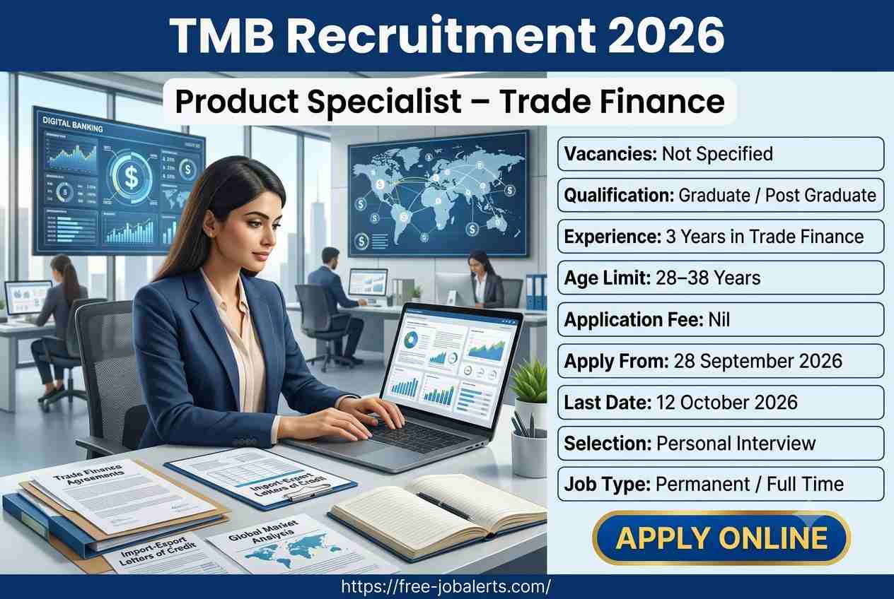 TMB Product Specialist (Trade Finance) Recruitment 2026 – Apply Online