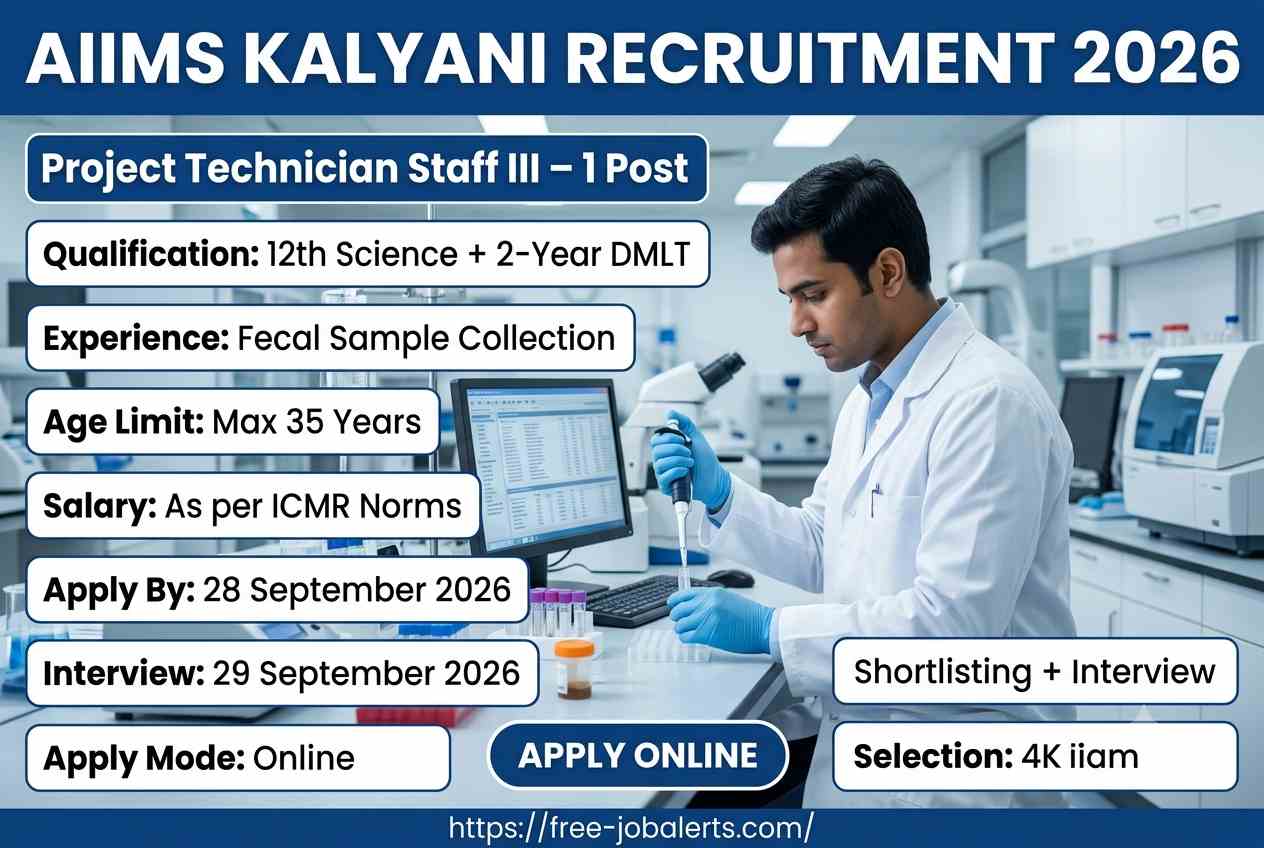 AIIMS Kalyani Project Technician Staff III Recruitment 2026 – Apply Online