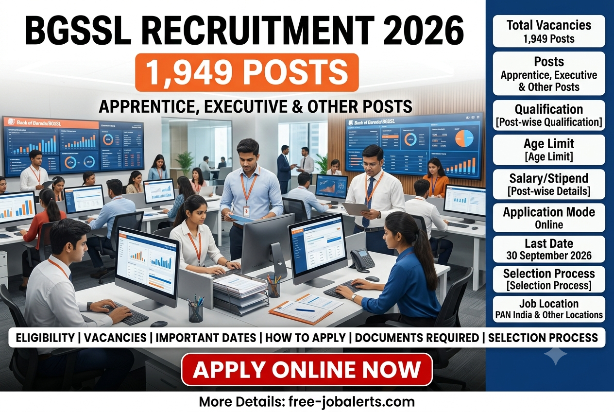 BGSSL Recruitment 2026 Notification Out - Apply Online for 1,949 Apprentice, Executive and Other Posts