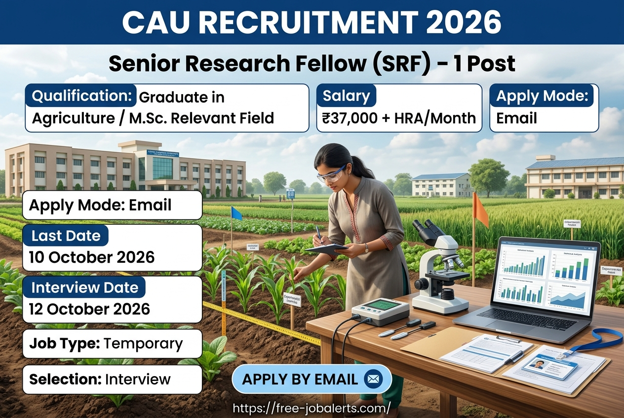 CAU Senior Research Fellow Recruitment 2026 – Apply Online