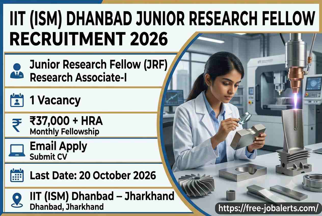 IIT (ISM) Dhanbad Junior Research Fellow Recruitment 2026 – Apply Online