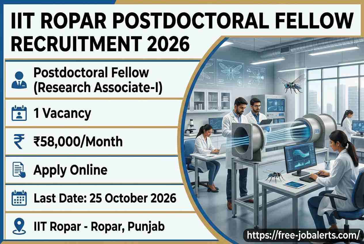 IIT Ropar Postdoctoral Fellow Recruitment 2026 – Apply Online