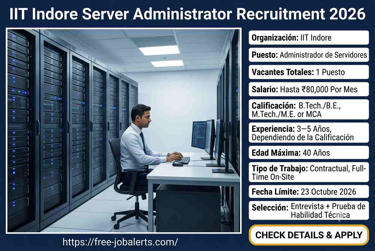 IIT Indore Server Administrator Recruitment 2026 – Apply Offline